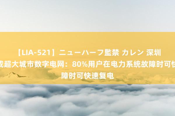 【LIA-521】ニューハーフ監禁 カレン 深圳全面建成超大城市数字电网：80%用户在电力系统故障时可快速复电