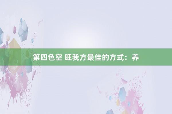 第四色空 旺我方最佳的方式：养