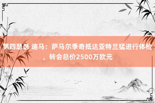 第四瑟瑟 迪马：萨马尔季奇抵达亚特兰猛进行体检，转会总价2500万欧元