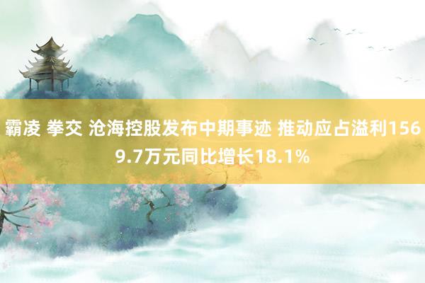 霸凌 拳交 沧海控股发布中期事迹 推动应占溢利1569.7万元同比增长18.1%